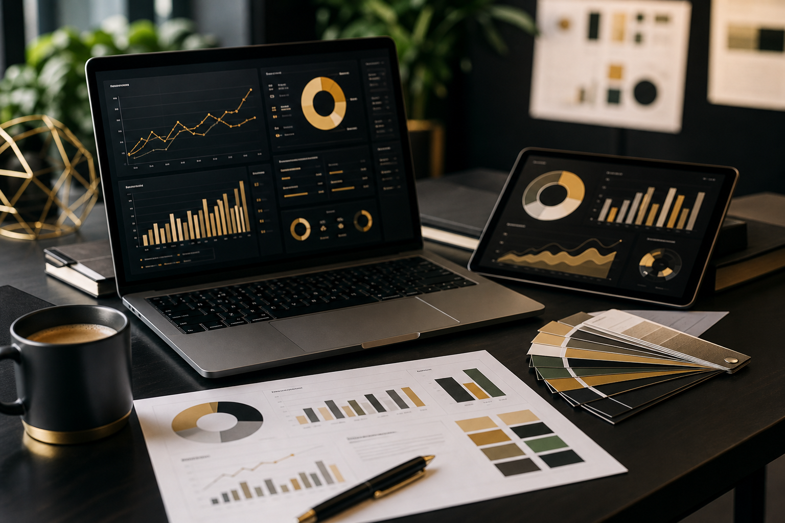 Marketing analytics dashboard and strategy workspace